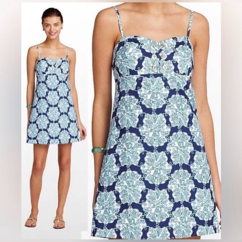 LILY PULITZER Riley Bright Navy Hey Sailor Dress